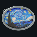 The Starry Night by Vincent Van Gogh Belt Buckle<br><div class="desc">Vincent Van Gogh The Starry Night. This is an old masterpiece from the dutch master painter Vincent Van Gogh.This fine art landscape painting has beautiful,  vibrant,  saturated color. Vincent Van Gogh was a dutch post impressionist painter. This image is in the public domain</div>