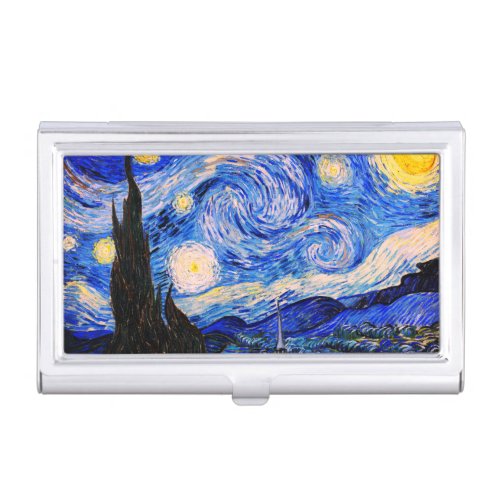 The Starry Night by Vincent Van Gogh Business Card Case