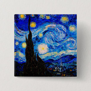 The Starry Night by Vincent Van Gogh Button