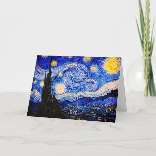 The Starry Night by Vincent Van Gogh Card (Front)