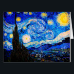 The Starry Night by Vincent Van Gogh Card<br><div class="desc">Vincent Van Gogh The Starry Night. This is an old masterpiece from the dutch master painter Vincent Van Gogh.This fine art landscape painting has beautiful,  vibrant,  saturated color. Vincent Van Gogh was a dutch post impressionist painter. This image is in the public domain</div>