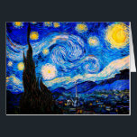The Starry Night by Vincent Van Gogh Card<br><div class="desc">Vincent Van Gogh The Starry Night. This is an old masterpiece from the dutch master painter Vincent Van Gogh.This fine art landscape painting has beautiful,  vibrant,  saturated color. Vincent Van Gogh was a dutch post impressionist painter. This image is in the public domain</div>