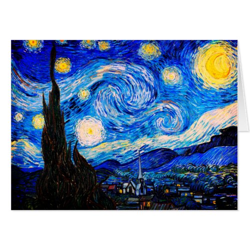 The Starry Night by Vincent Van Gogh Card