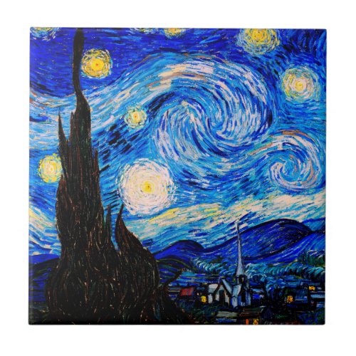 The Starry Night by Vincent Van Gogh Ceramic Tile