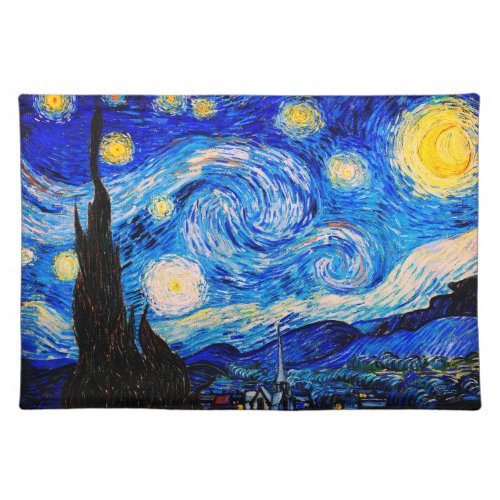 The Starry Night by Vincent Van Gogh Cloth Placemat