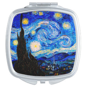The Starry Night by Vincent Van Gogh Compact Mirror