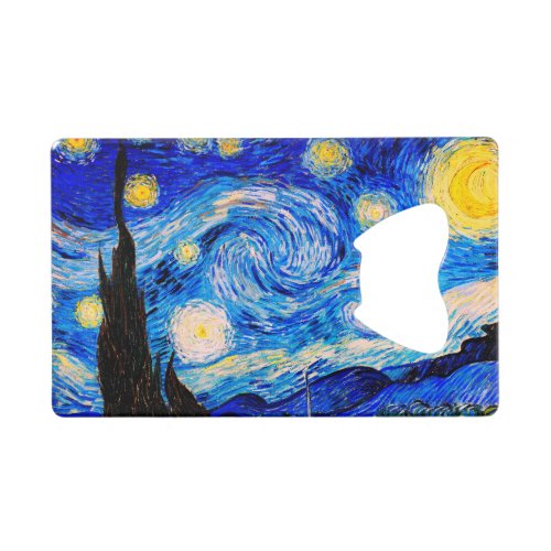 The Starry Night by Vincent Van Gogh Credit Card Bottle Opener