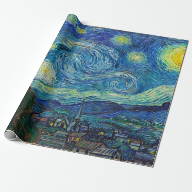 The Starry Night by Vincent van Gogh Decoupage Wrapping Paper (Unrolled)