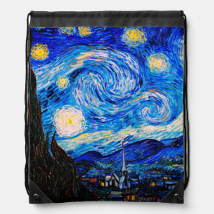 The Starry Night by Vincent Van Gogh Drawstring Bag