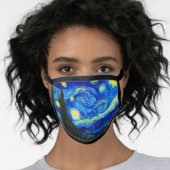 The Starry Night by Vincent Van Gogh Face Mask (Worn Her)