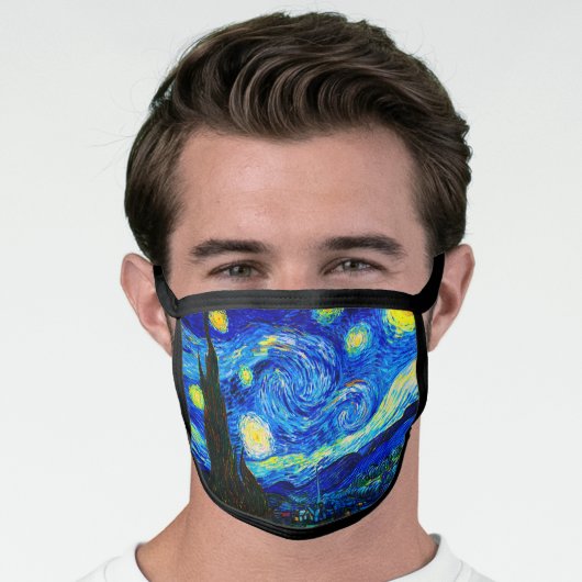 The Starry Night by Vincent Van Gogh Face Mask (Worn Him)