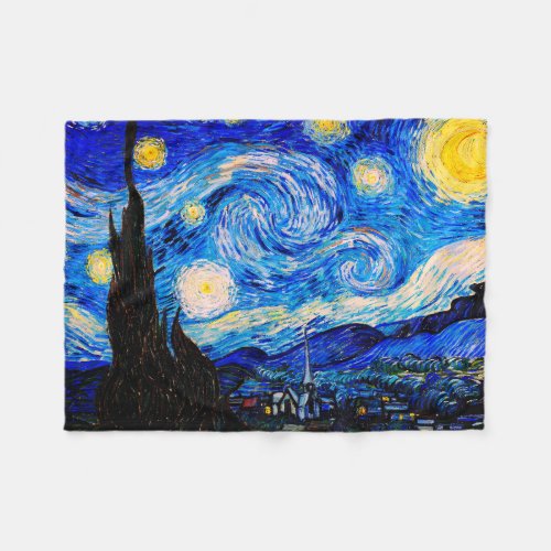 The Starry Night by Vincent Van Gogh Fleece Blanket