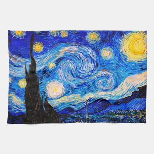 The Starry Night by Vincent Van Gogh Kitchen Towel