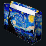 The Starry Night by Vincent Van Gogh Large Gift Bag<br><div class="desc">Vincent Van Gogh The Starry Night. This is an old masterpiece from the dutch master painter Vincent Van Gogh.This fine art landscape painting has beautiful,  vibrant,  saturated color. Vincent Van Gogh was a dutch post impressionist painter. This image is in the public domain</div>