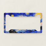 The Starry Night by Vincent Van Gogh License Plate Frame<br><div class="desc">Vincent Van Gogh The Starry Night. This is an old masterpiece from the dutch master painter Vincent Van Gogh.This fine art landscape painting has beautiful,  vibrant,  saturated color. Vincent Van Gogh was a dutch post impressionist painter. This image is in the public domain</div>