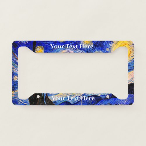 The Starry Night by Vincent Van Gogh License Plate Frame