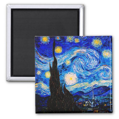 The Starry Night by Vincent Van Gogh Magnet