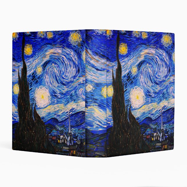 The Starry Night by Vincent Van Gogh  Mini Binder (Background)