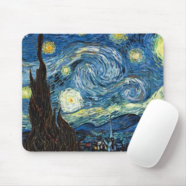 The Starry Night by Vincent Van Gogh Mouse Pad (With Mouse)