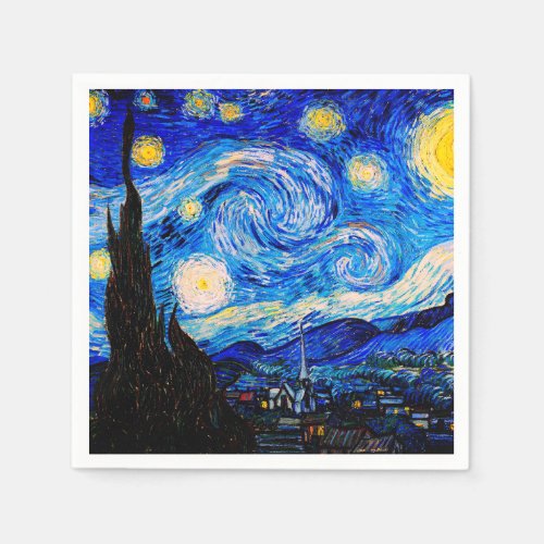 The Starry Night by Vincent Van Gogh Napkins