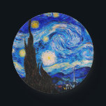 The Starry Night by Vincent Van Gogh Paper Plates<br><div class="desc">Vincent Van Gogh The Starry Night. This is an old masterpiece from the dutch master painter Vincent Van Gogh.This fine art landscape painting has beautiful,  vibrant,  saturated color. Vincent Van Gogh was a dutch post impressionist painter. This image is in the public domain</div>