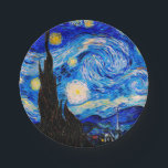 The Starry Night by Vincent Van Gogh Paper Plates<br><div class="desc">Vincent Van Gogh The Starry Night. This is an old masterpiece from the dutch master painter Vincent Van Gogh.This fine art landscape painting has beautiful,  vibrant,  saturated color. Vincent Van Gogh was a dutch post impressionist painter. This image is in the public domain</div>