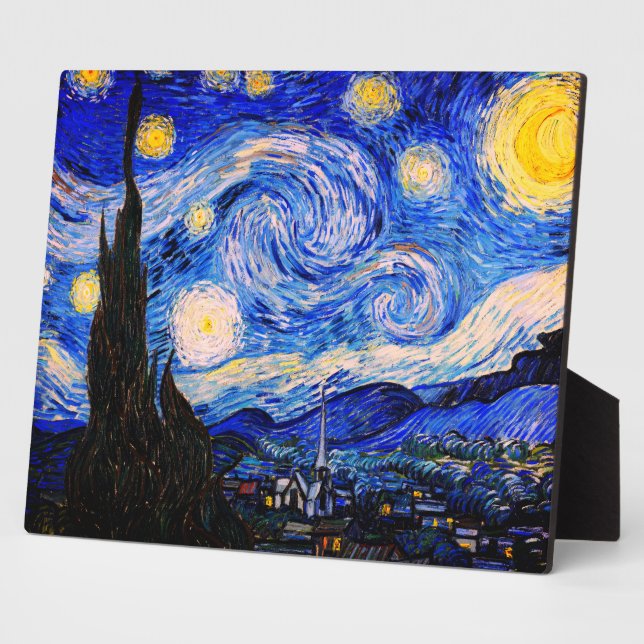 The Starry Night by Vincent Van Gogh Plaque (Side)