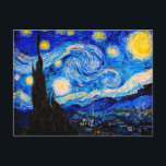 The Starry Night by Vincent Van Gogh Postcard<br><div class="desc">Vincent Van Gogh The Starry Night. This is an old masterpiece from the dutch master painter Vincent Van Gogh.This fine art landscape painting has beautiful,  vibrant,  saturated color. Vincent Van Gogh was a dutch post impressionist painter. This image is in the public domain</div>