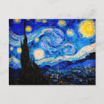 The Starry Night by Vincent Van Gogh Postcard<br><div class="desc">Vincent Van Gogh The Starry Night. This is an old masterpiece from the dutch master painter Vincent Van Gogh.This fine art landscape painting has beautiful,  vibrant,  saturated color. Vincent Van Gogh was a dutch post impressionist painter. This image is in the public domain</div>