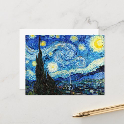 The Starry Night by Vincent Van Gogh  Postcard