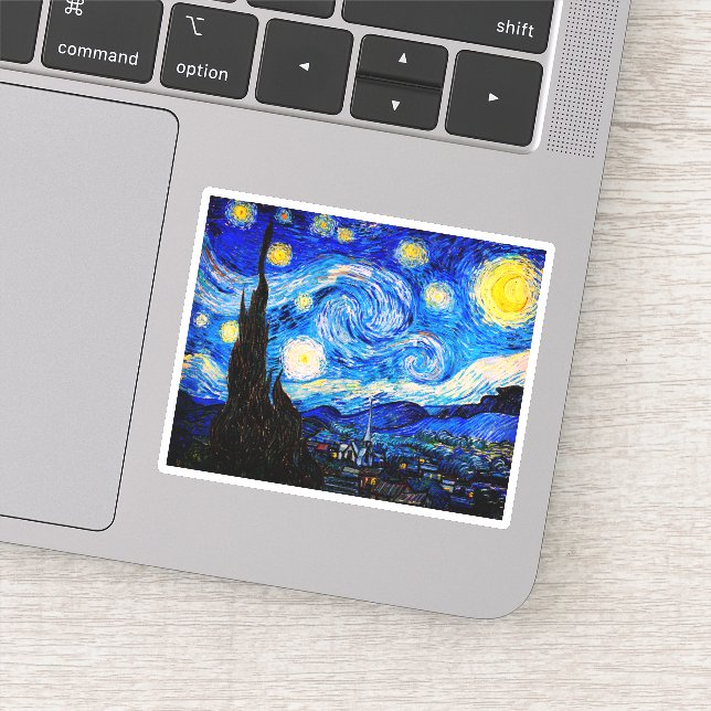 The Starry Night by Vincent Van Gogh Sticker (Detail)
