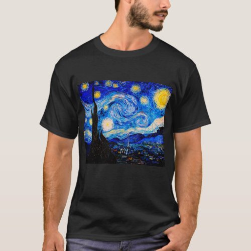 The Starry Night By Vincent Van Gogh T_Shirt