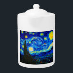The Starry Night by Vincent Van Gogh Teapot<br><div class="desc">Vincent Van Gogh The Starry Night. This is an old masterpiece from the dutch master painter Vincent Van Gogh.This fine art landscape painting has beautiful,  vibrant,  saturated color. Vincent Van Gogh was a dutch post impressionist painter. This image is in the public domain</div>