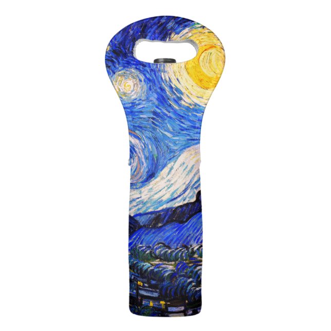 The Starry Night by Vincent Van Gogh  Wine Bag (Front)