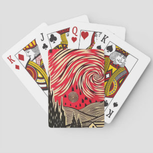 The Starry Night in BAUHAUS optical illusion style Poker Cards