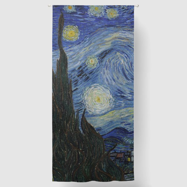 The Starry Night, oil painting, Vincent Van Gogh Blackout Curtains (Front)