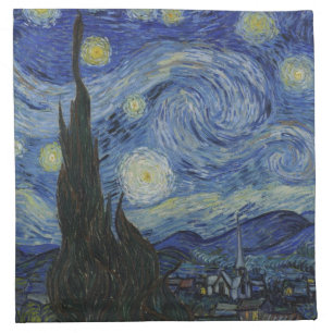 The Starry Night, oil painting, Vincent Van Gogh Cloth Napkin