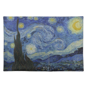The Starry Night, oil painting, Vincent Van Gogh Cloth Placemat