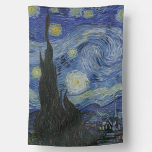 The Starry Night, oil painting, Vincent Van Gogh House Flag