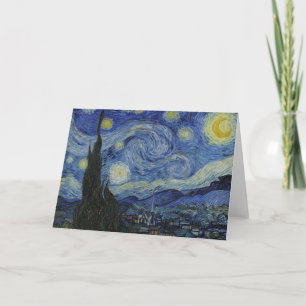 The Starry Night, oil painting, Vincent Van Gogh Letterpress Thank You Card