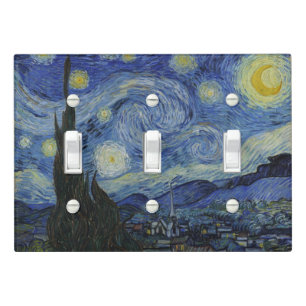 The Starry Night, oil painting, Vincent Van Gogh Light Switch Cover