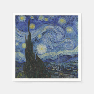 The Starry Night, oil painting, Vincent Van Gogh Napkins