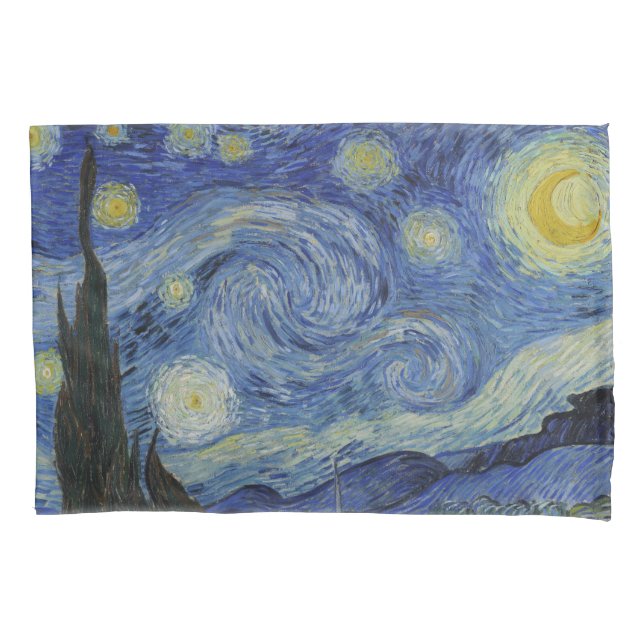 The Starry Night, oil painting, Vincent Van Gogh Pillow Case (Front)