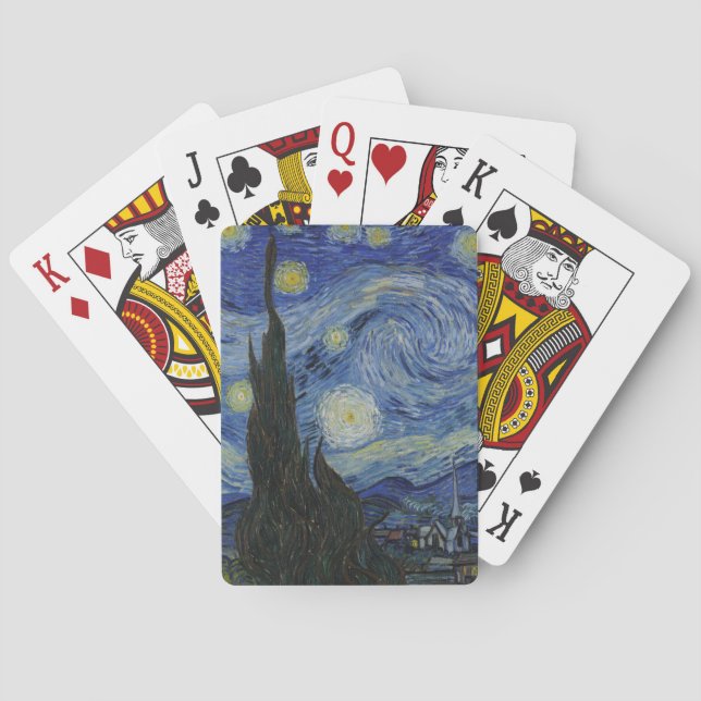 The Starry Night, oil painting, Vincent Van Gogh Poker Cards (Back)