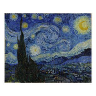 The Starry Night, oil painting, Vincent Van Gogh Poster