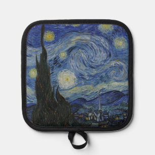 The Starry Night, oil painting, Vincent Van Gogh Pot Holder