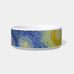 The Starry Night Pet Bowl<br><div class="desc">The Starry Night by Vincent van Gogh The Starry Night is a painting by Dutch post-impressionist artist Vincent van Gogh. The painting depicts the view outside his sanitarium room window at night, although it was painted from memory during the day. The center part shows the village of Saint-Rémy under a...</div>