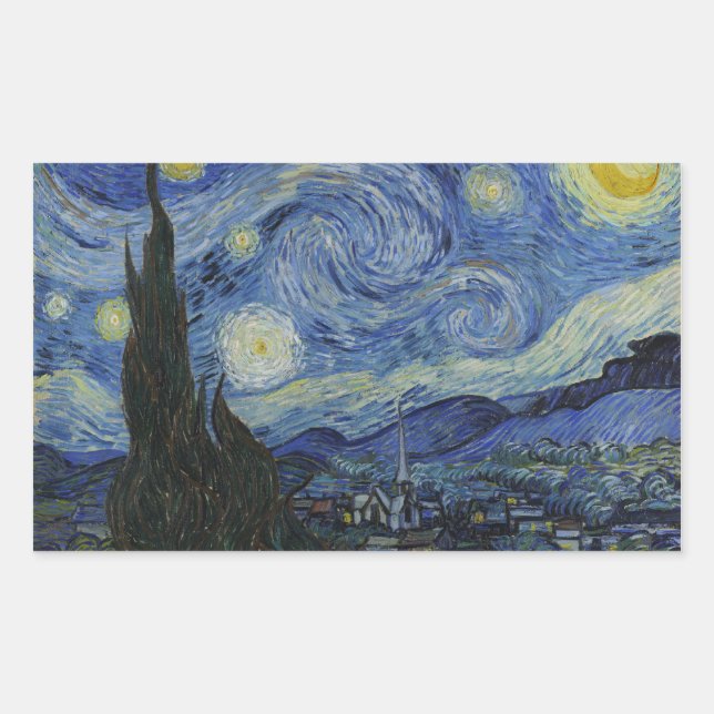 The Starry Night Rectangle Sticker (Front)