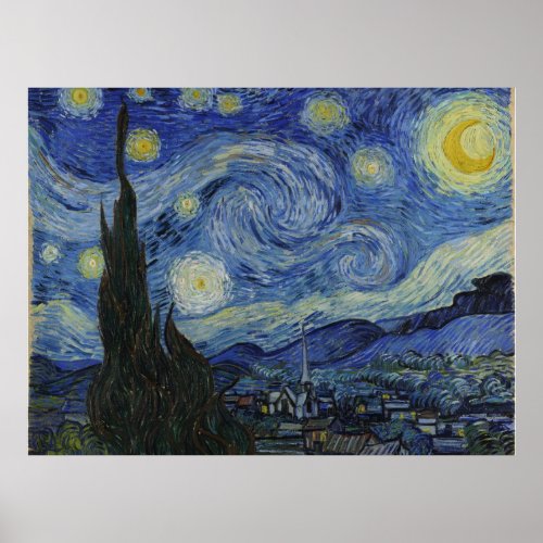 The Starry Night _ Van Gogh 1888 Poster