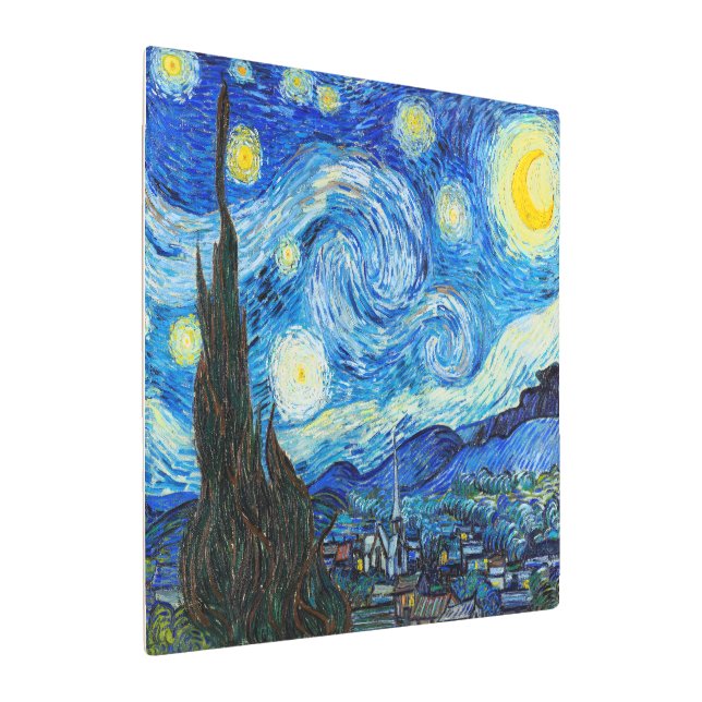 The Starry Night | Van Gogh | Metal Print (Angled)